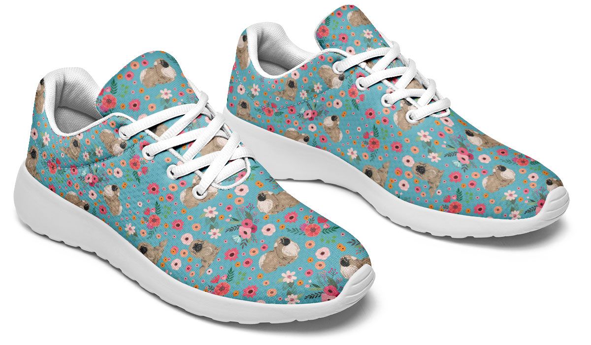 Pekingese Flower Sneakers