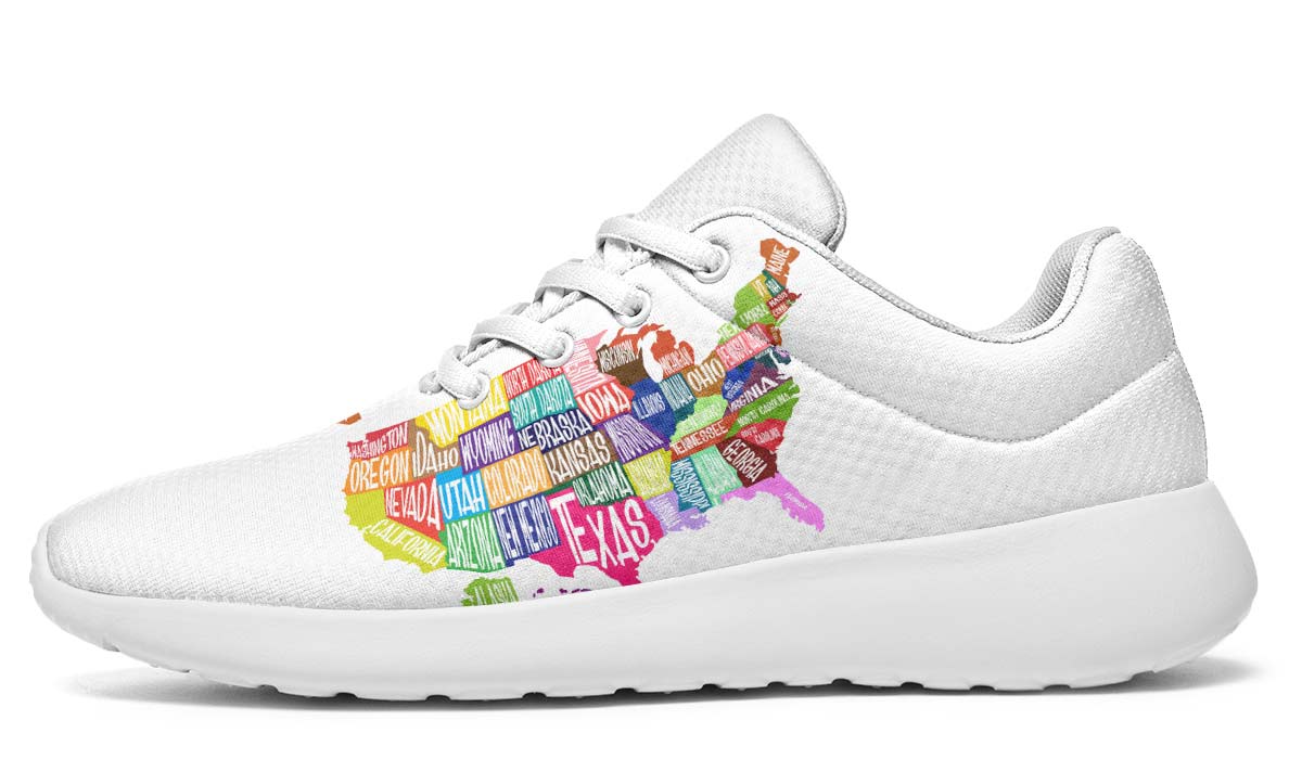 Colorful States Map Sneakers