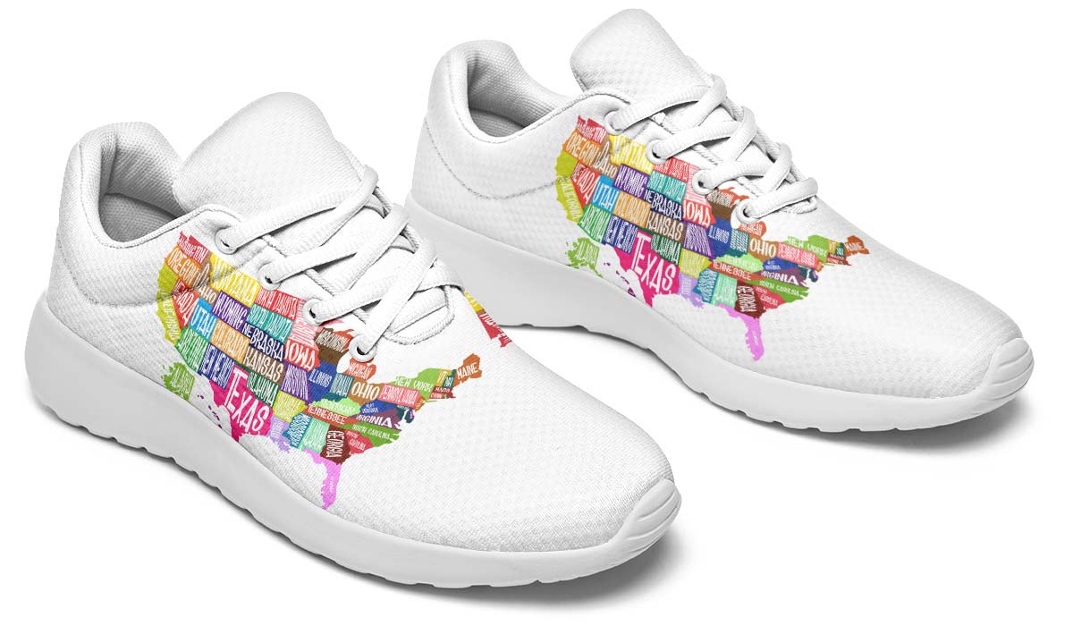 Colorful States Map Sneakers