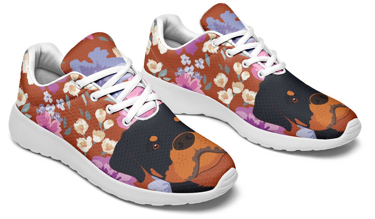 Rottweiler Dog Portrait Athletic Sneakers
