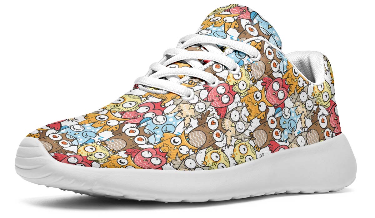 Silly Owl Pattern Sneakers
