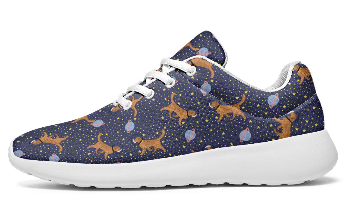Space Golden Retriever Athletic Sneakers