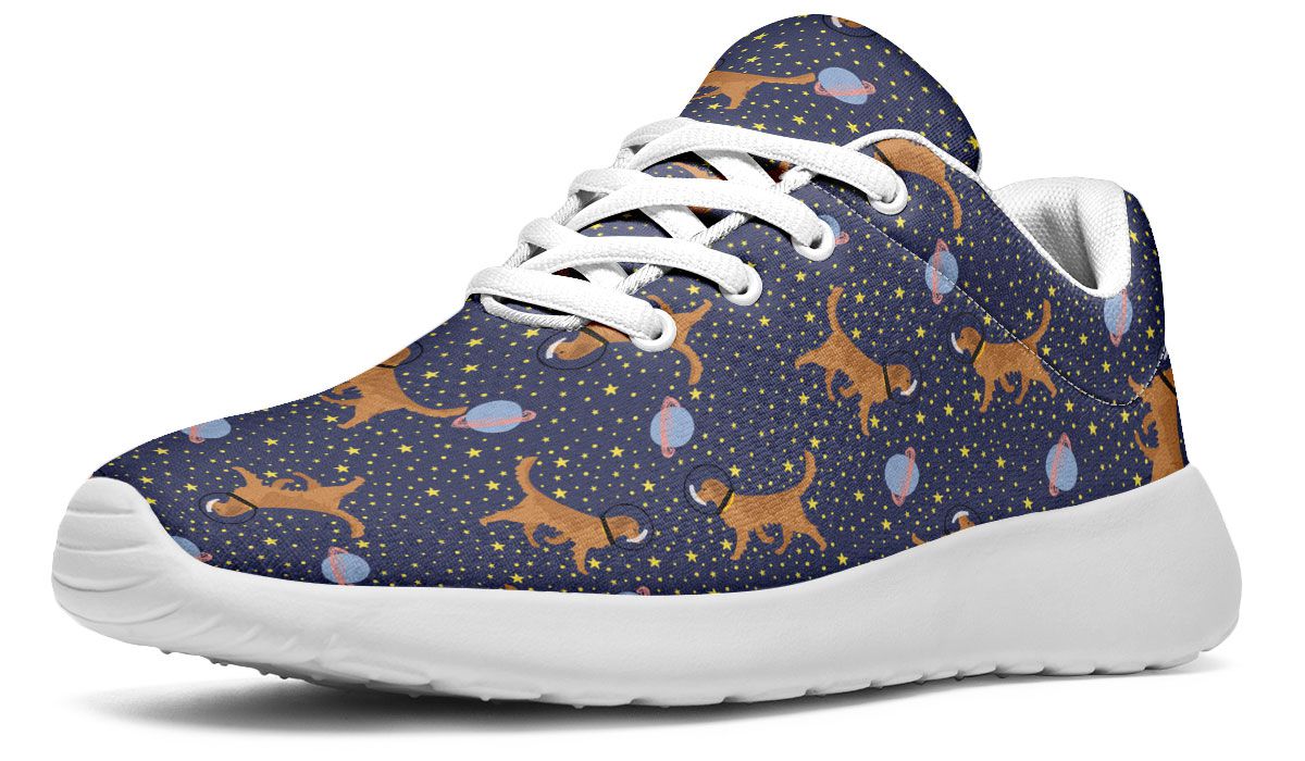 Space Golden Retriever Athletic Sneakers