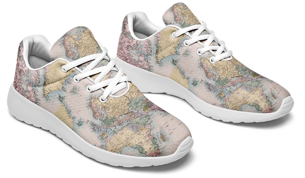 Vintage Geography Globe Sneakers