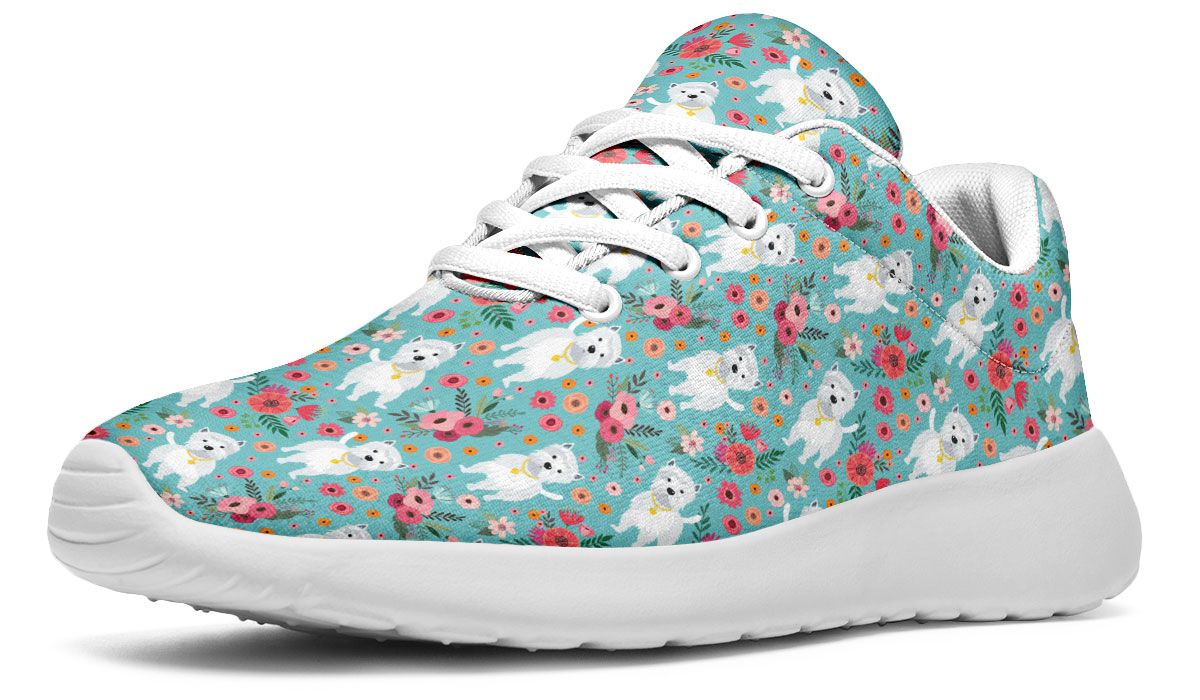 Westie Flower Athletic Sneakers