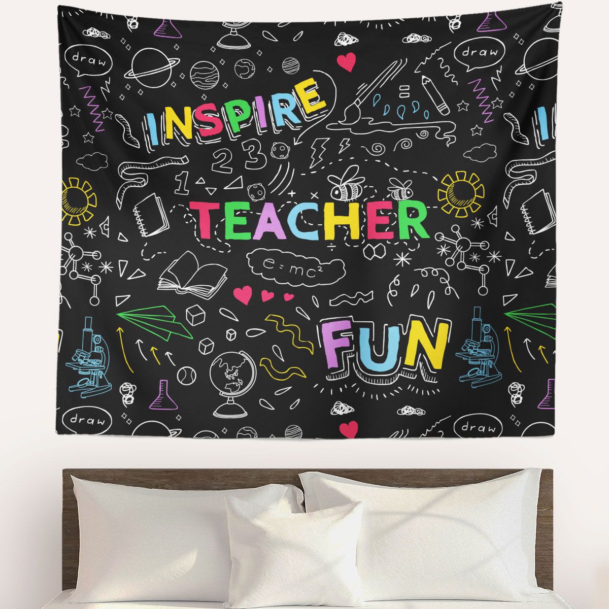 Black Board Teacher Wall Tapestry