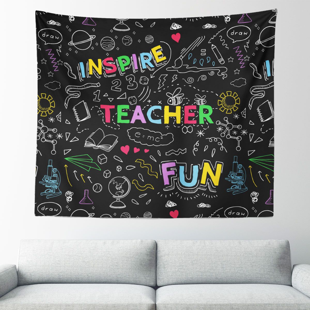 Black Board Teacher Wall Tapestry