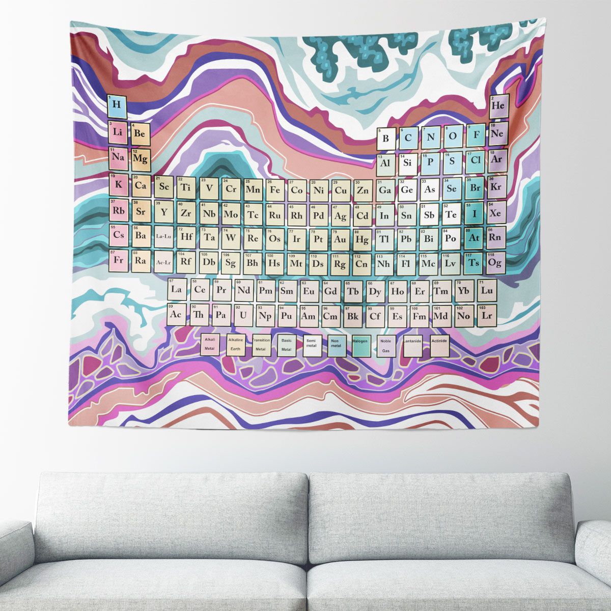 Periodic Table Agate Wall Tapestry