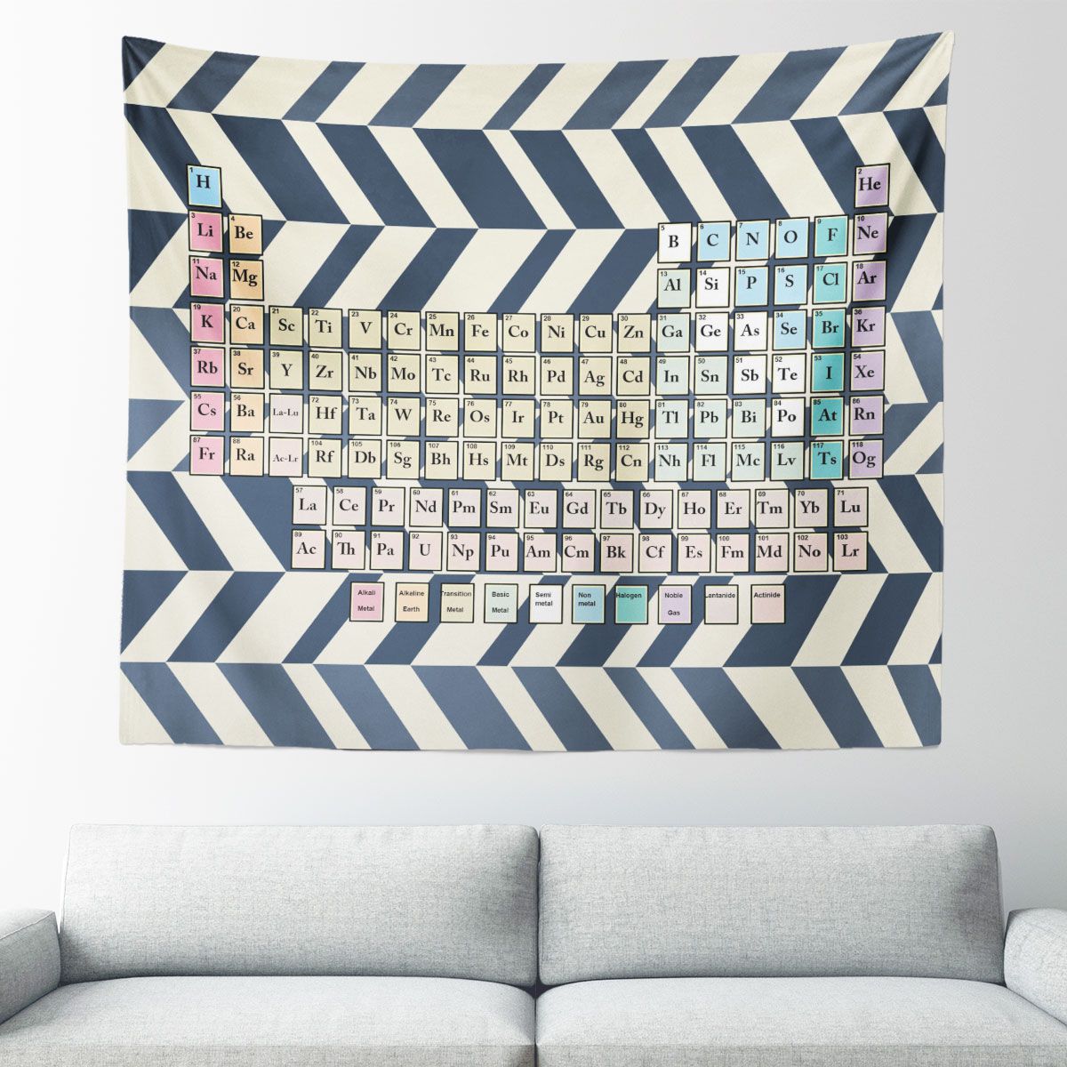 Periodic Table Chevron Wall Tapestry