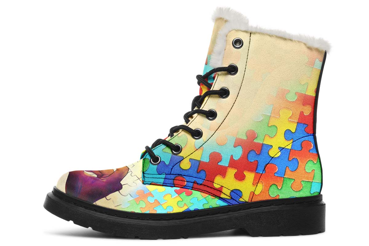 Artistic Autism Awareness Winter Boots