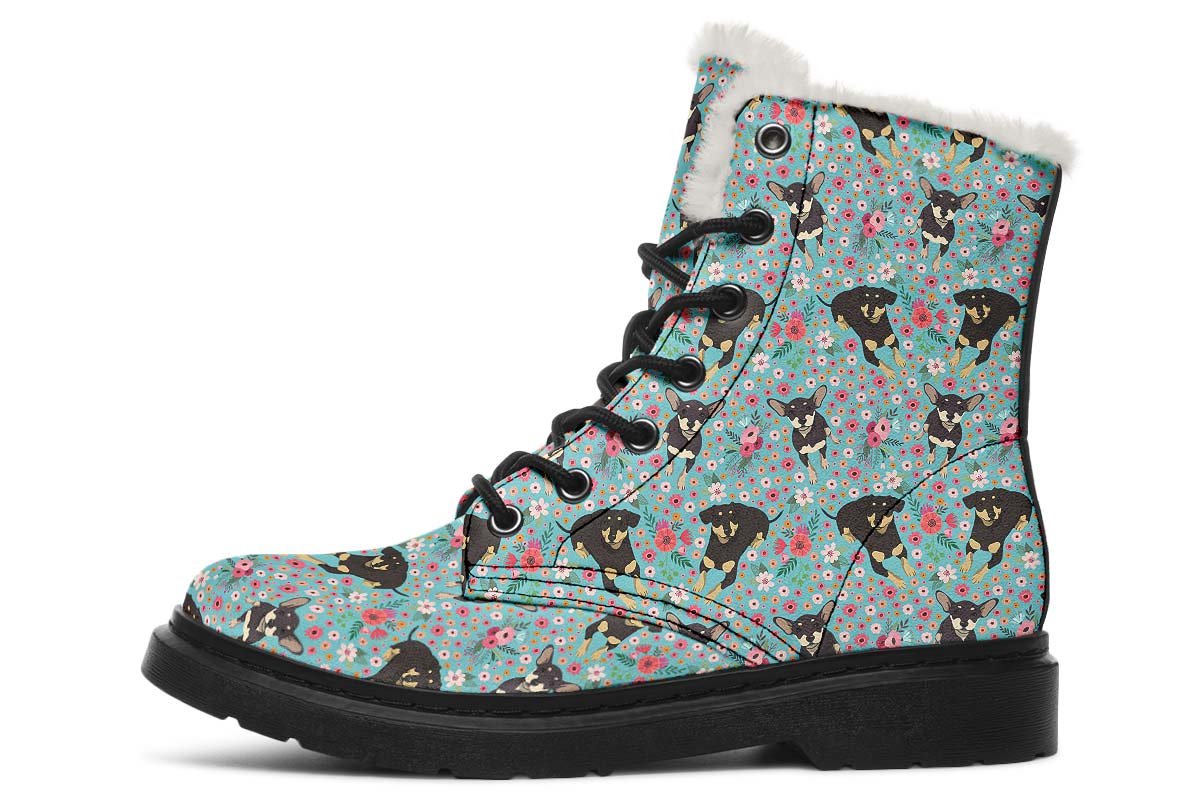 Chiweenie Flower Winter Boots