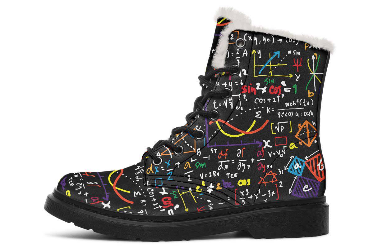 Colorful Math Equation Winter Boots