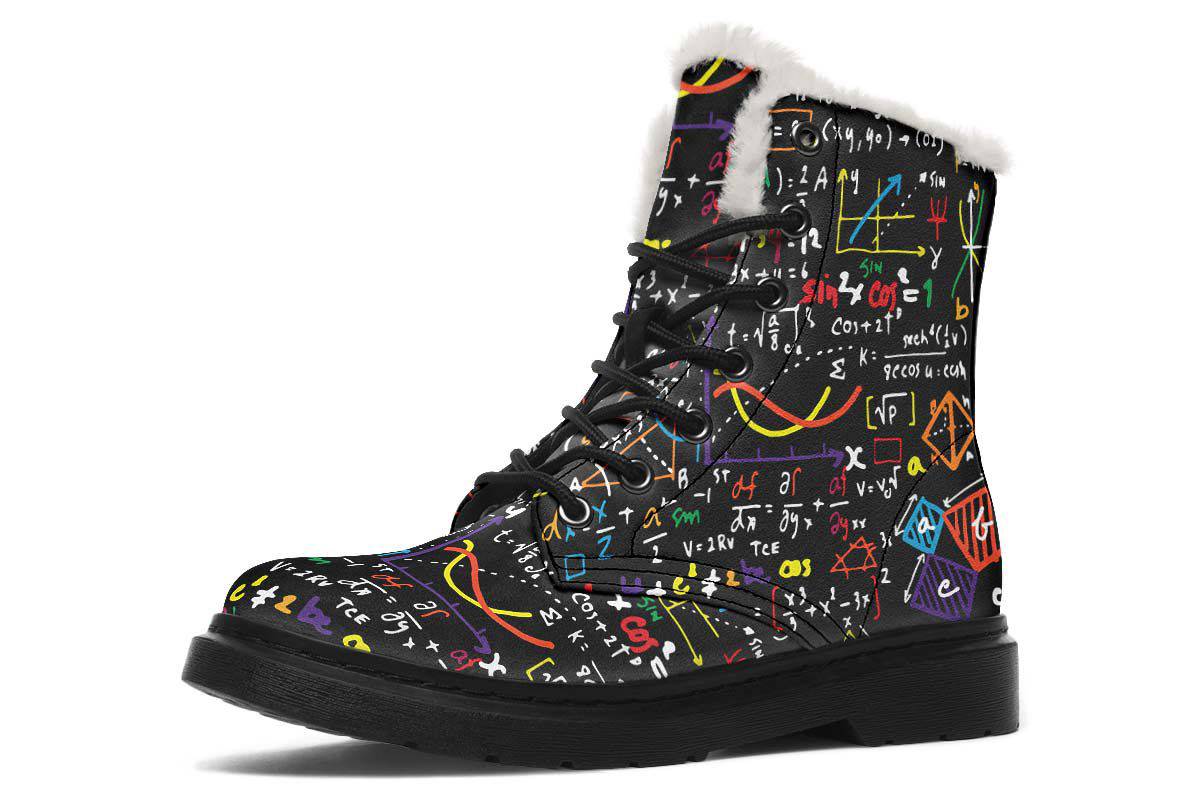 Colorful Math Equation Winter Boots