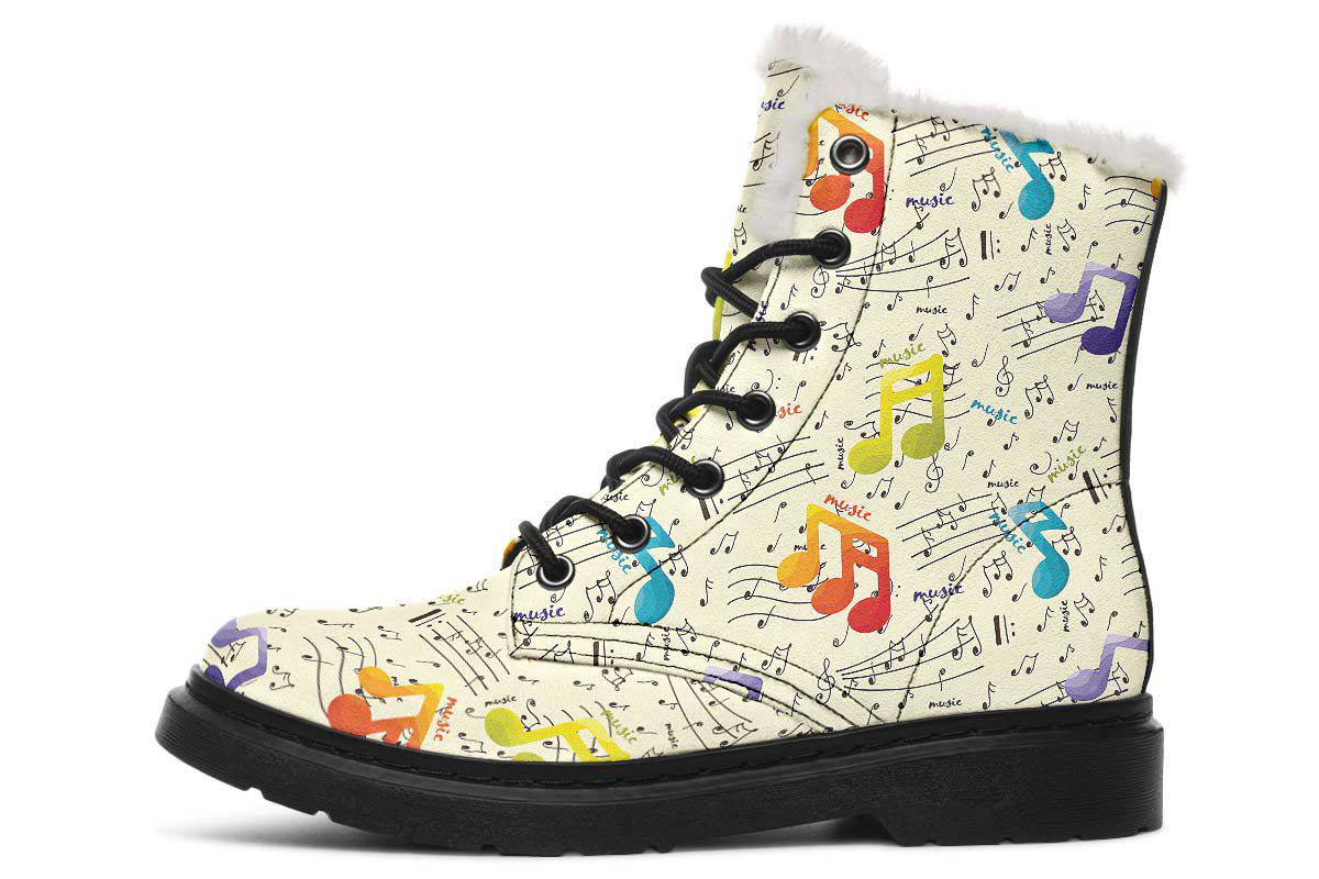 Colorful Music Notes Winter Boots