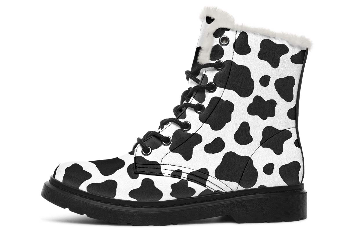 Cow Print Winter Boots