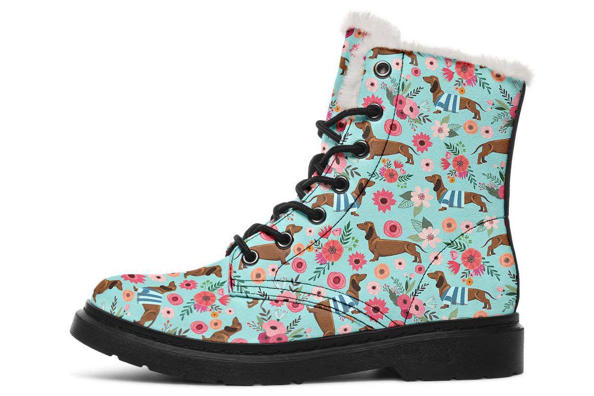 Dachshund Flower Winter Boots