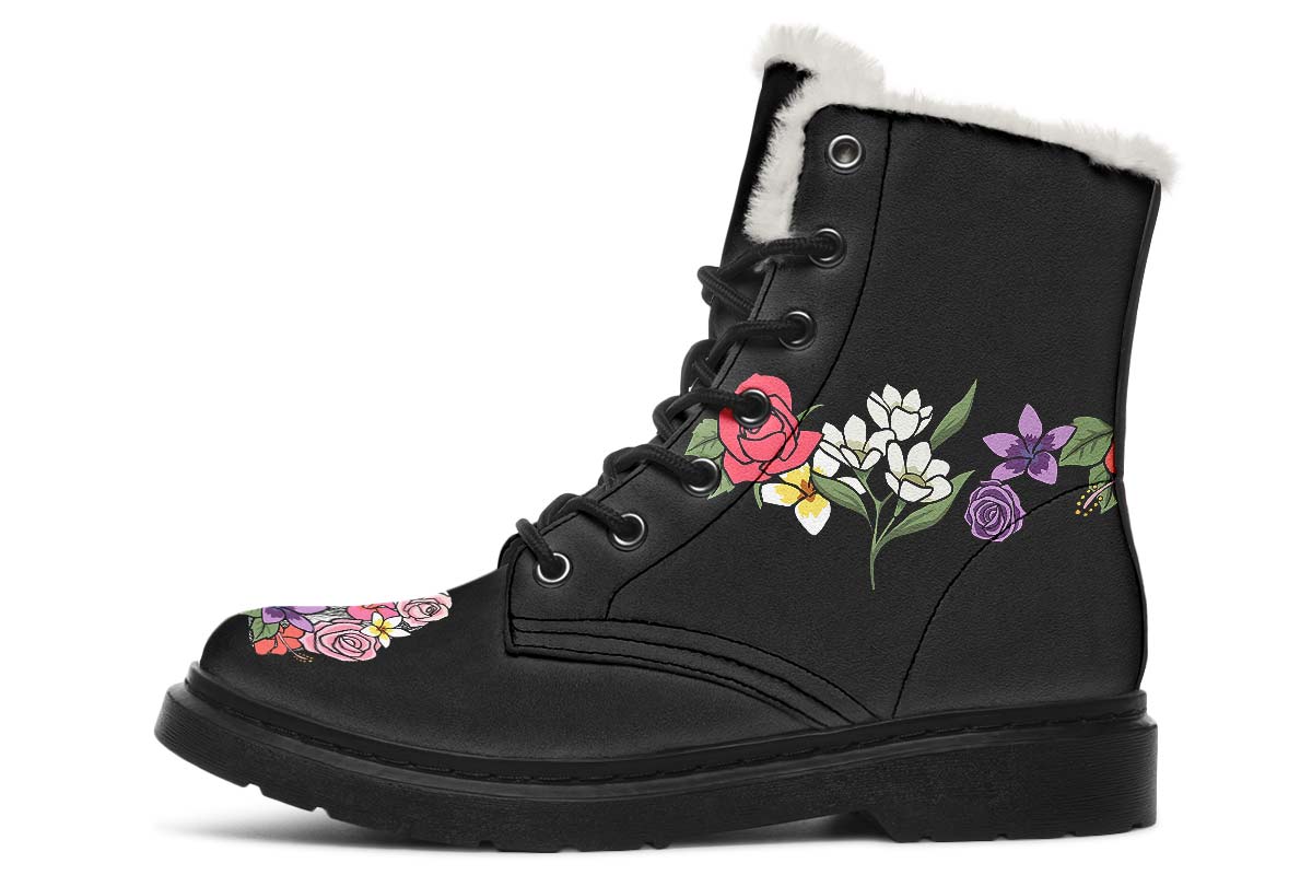 Floral Anatomy Lungs Winter Boots