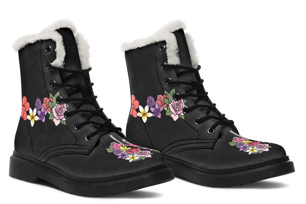 Floral Anatomy Lungs Winter Boots