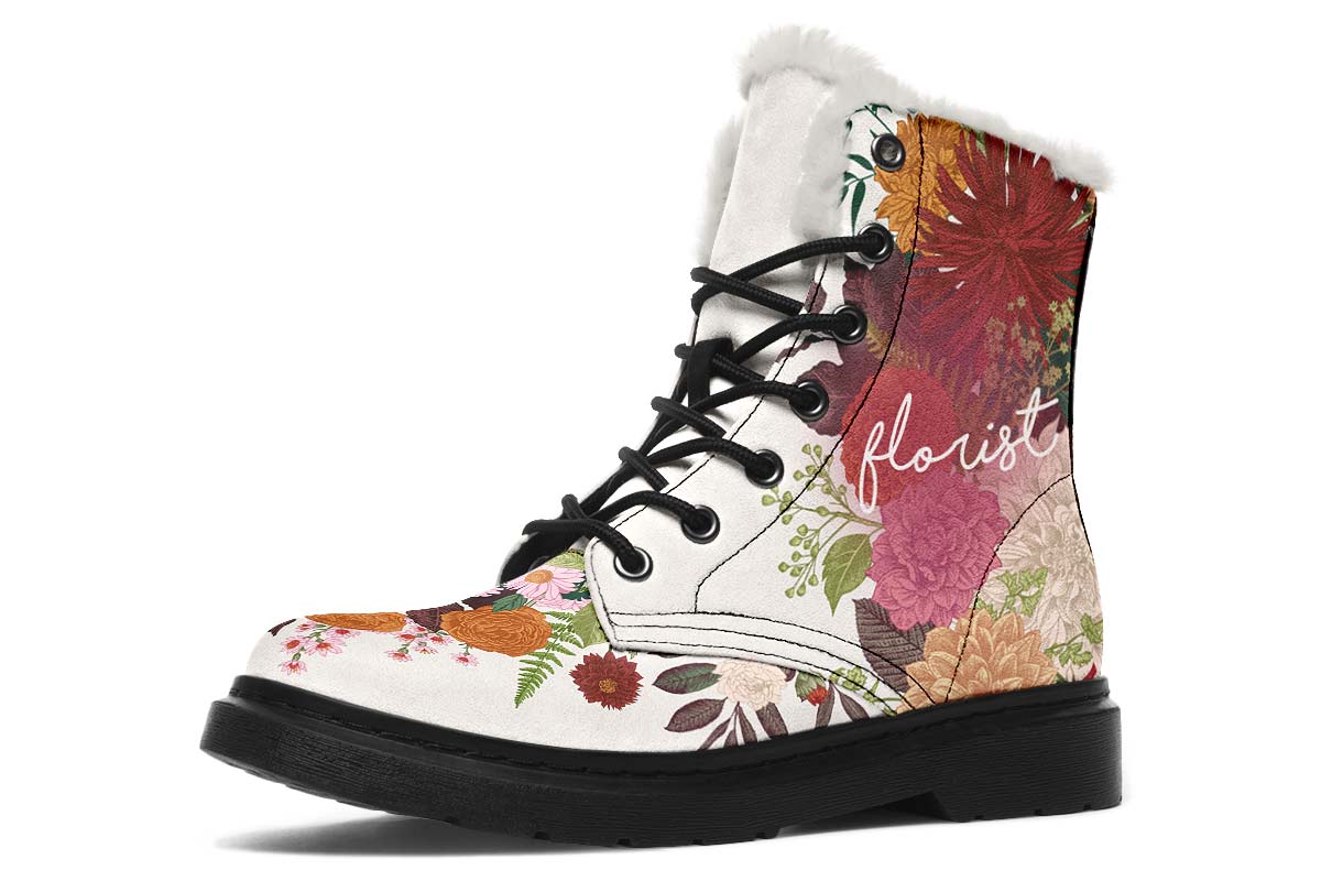 Floral Arrangement Winter Boots