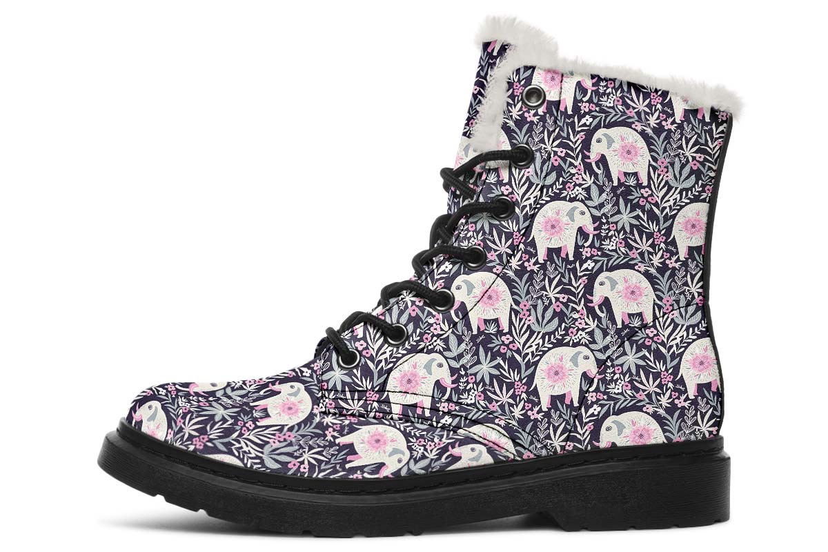 Floral Elephant Winter Boots