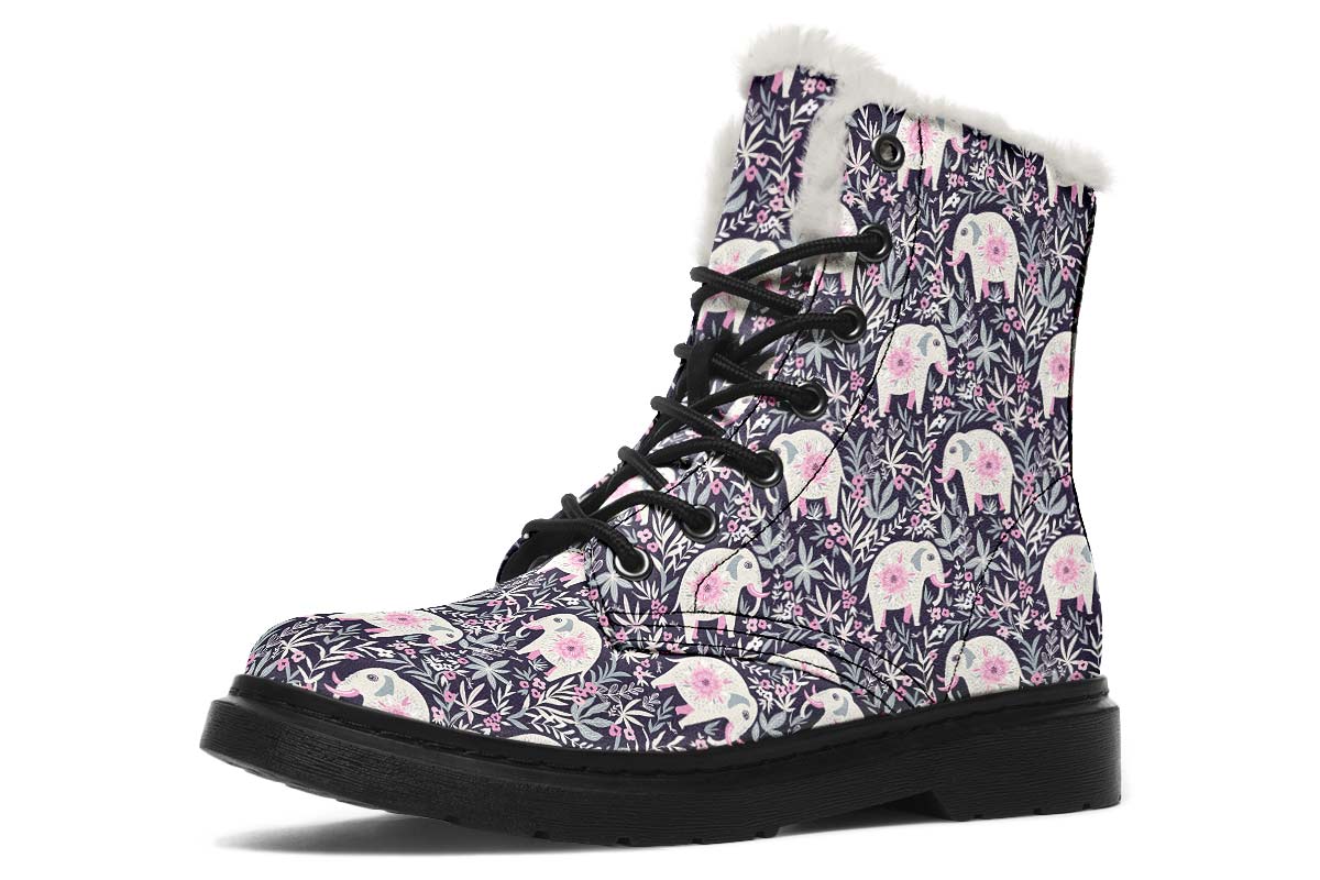 Floral Elephant Winter Boots