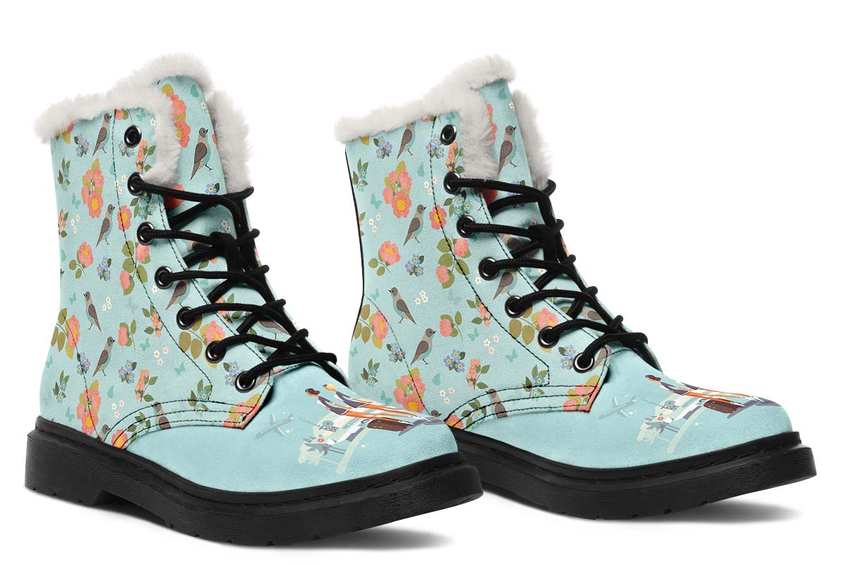 Floral Flight Attendant Winter Boots