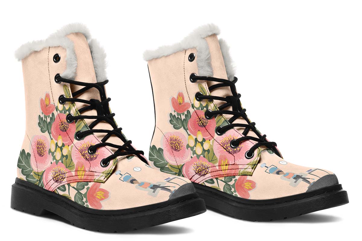 Floral Hair Dresser Winter Boots