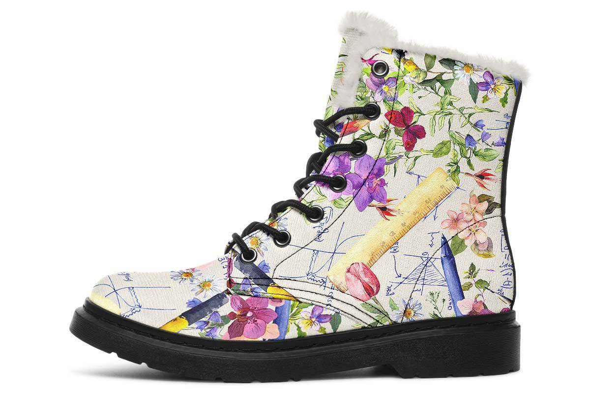 Floral Math Winter Boots