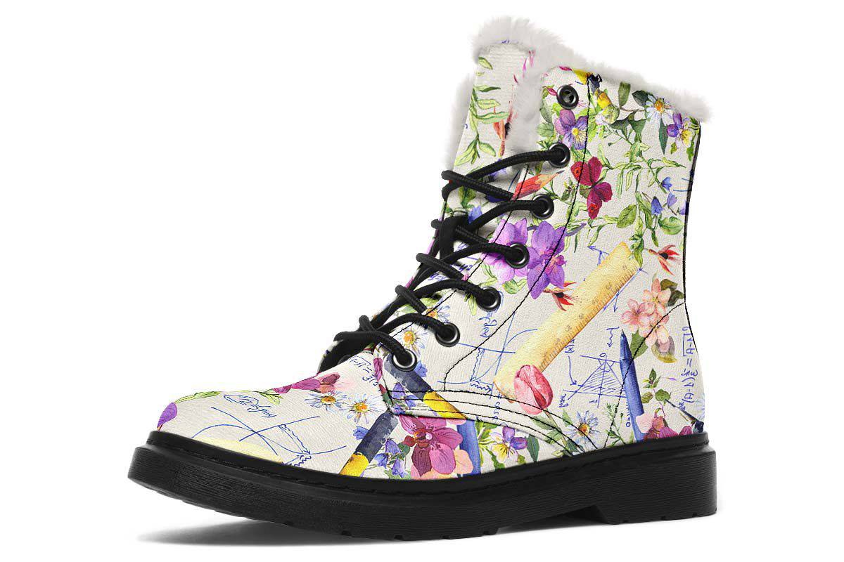 Floral Math Winter Boots