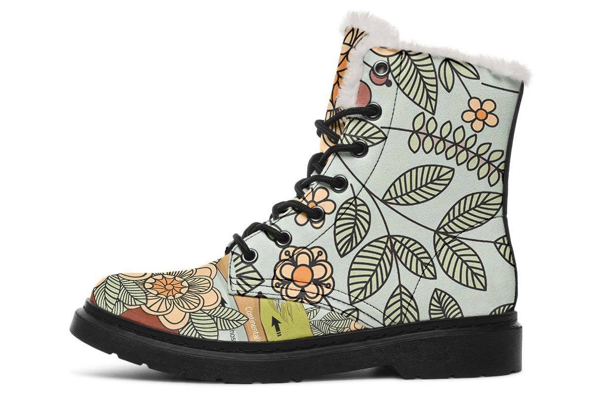 Floral Mountain Range Winter Boots