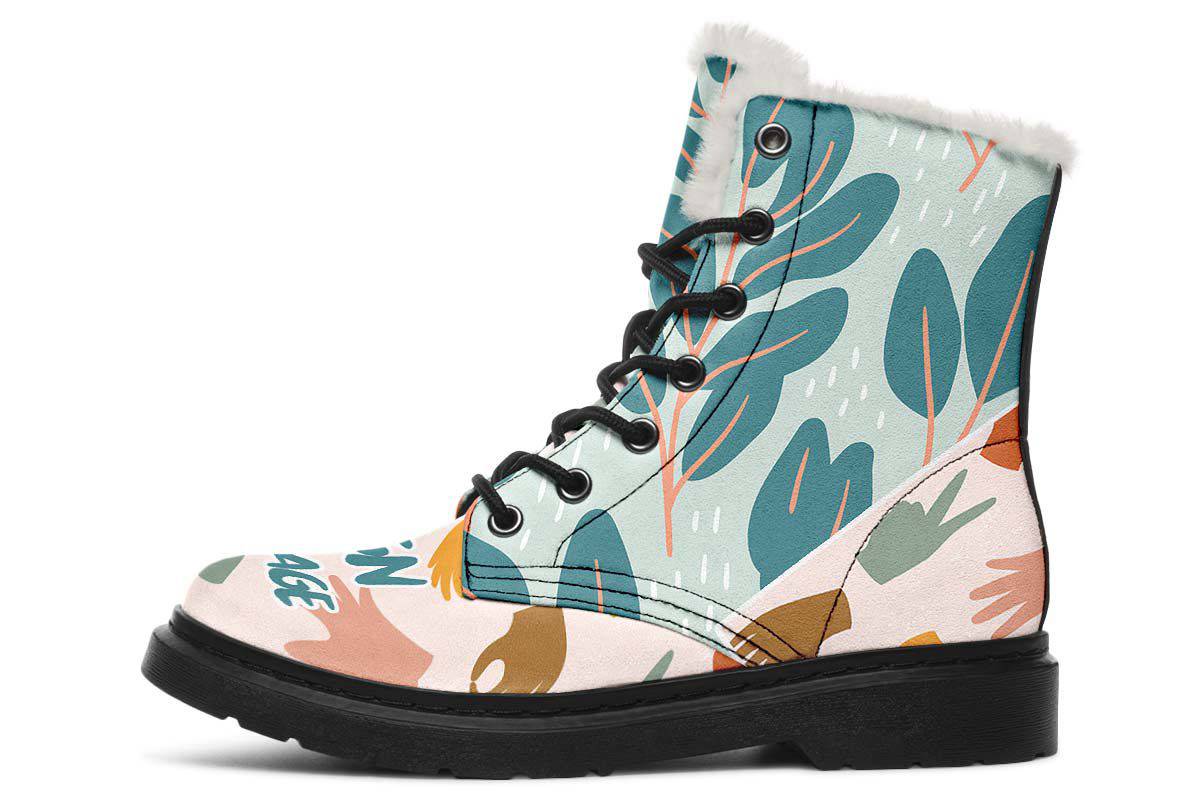 Floral Sign Language Winter Boots