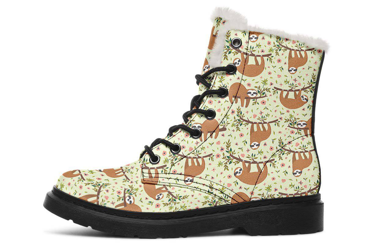 Floral Sloth Winter Boots