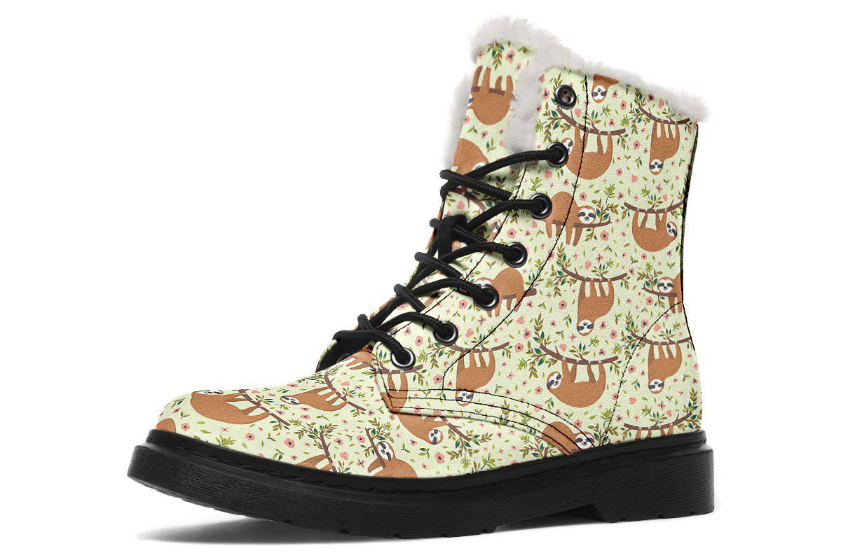 Floral Sloth Winter Boots