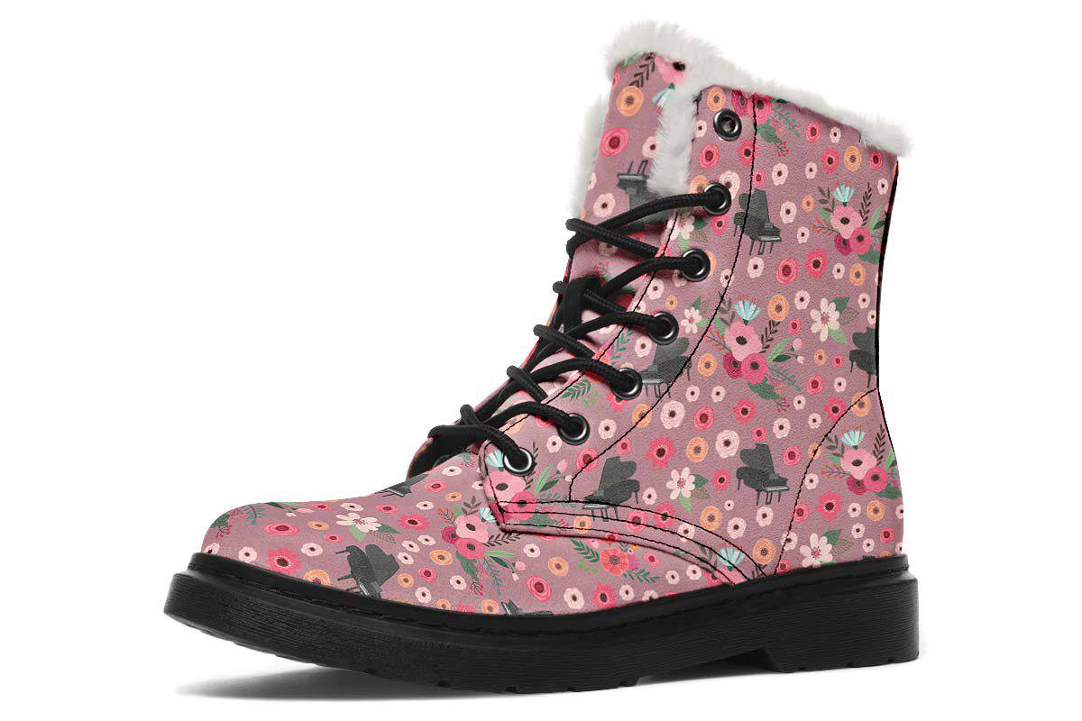 Flower Piano Winter Boots