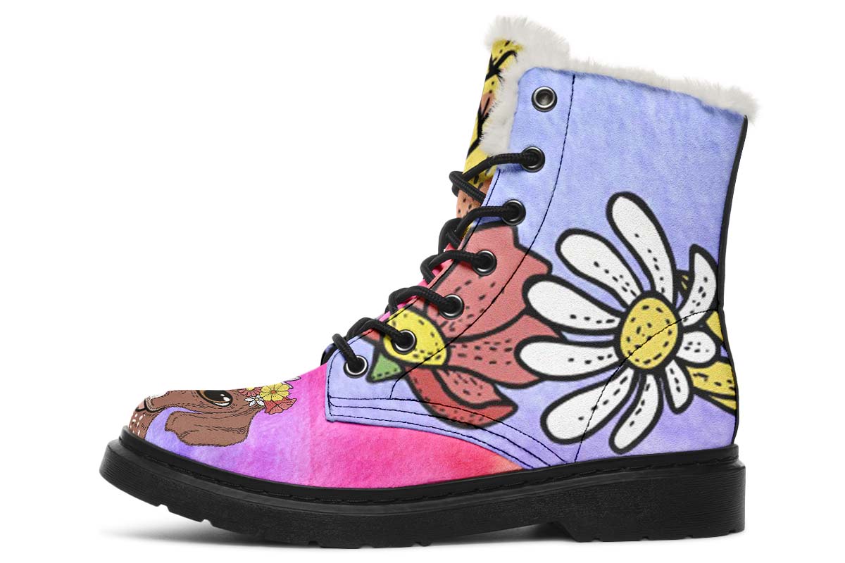 Fun Floral German Shorthair Winter Boots