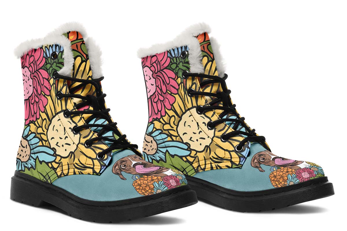 Illustrated Boxer Winter Boots