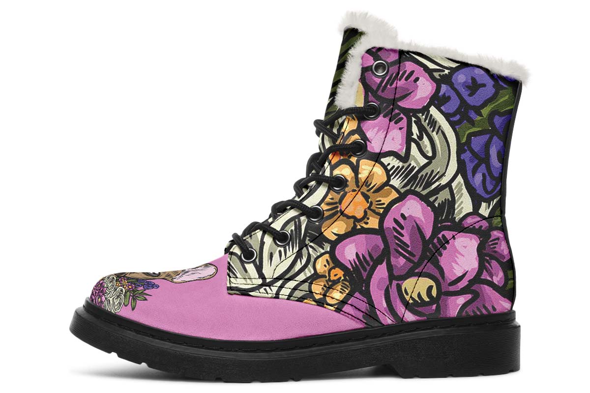 Illustrated French Bulldog Winter Boots