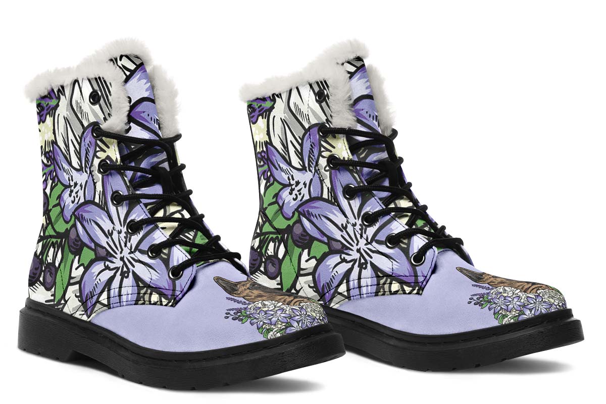 Illustrated Great Dane Winter Boots