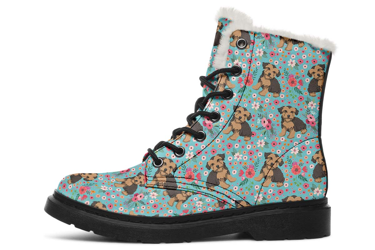 Morkie Flower Winter Boots