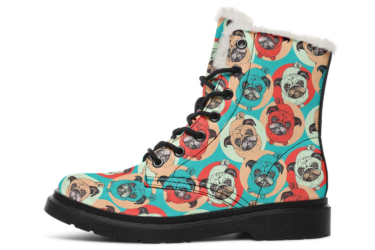 Pug Pop Art Winter Boots