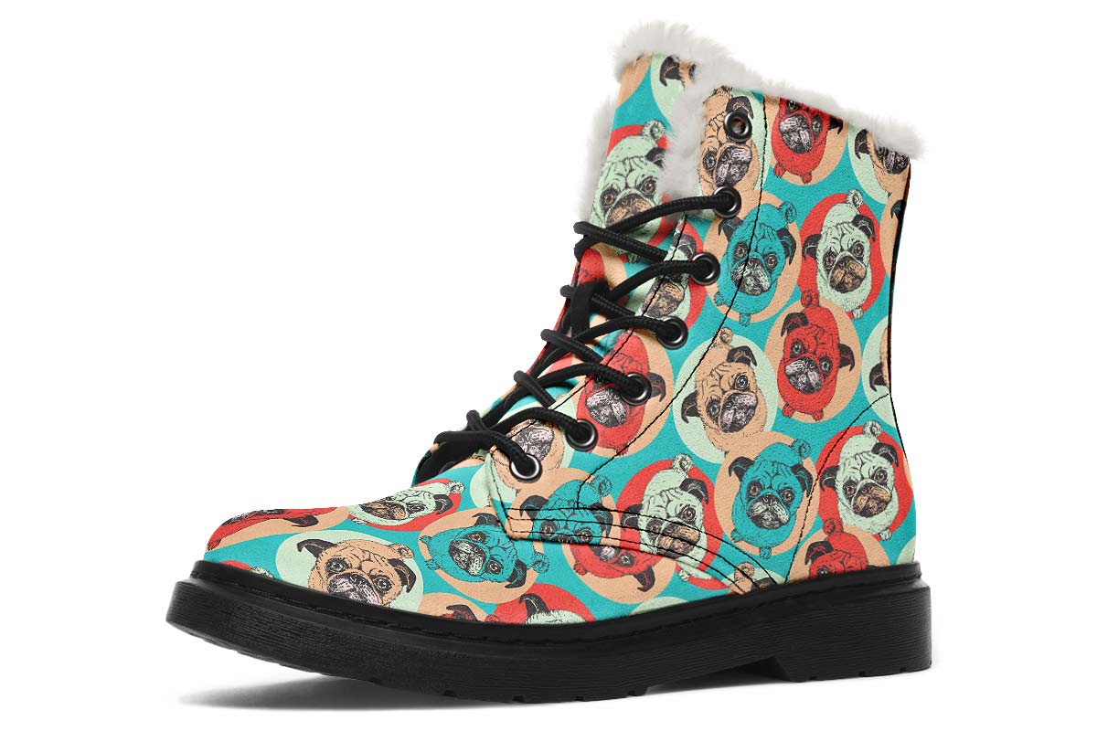 Pug Pop Art Winter Boots
