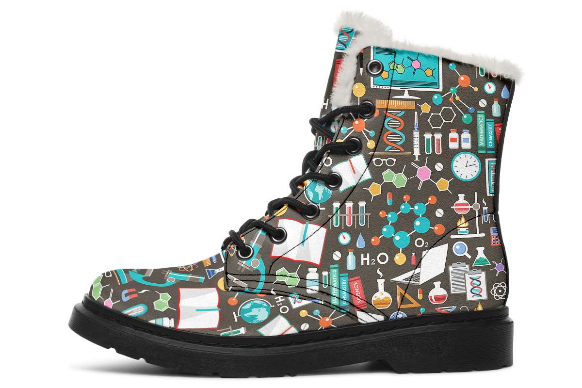 Science Pattern Winter Boots