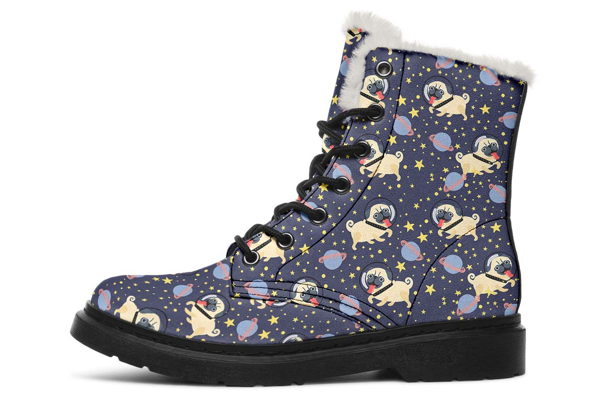 Space Pug Winter Boots