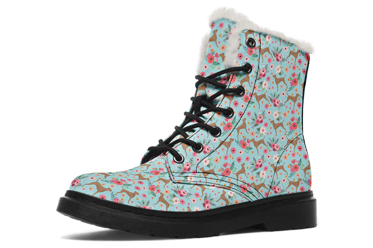 Vizsla Flower Winter Boots