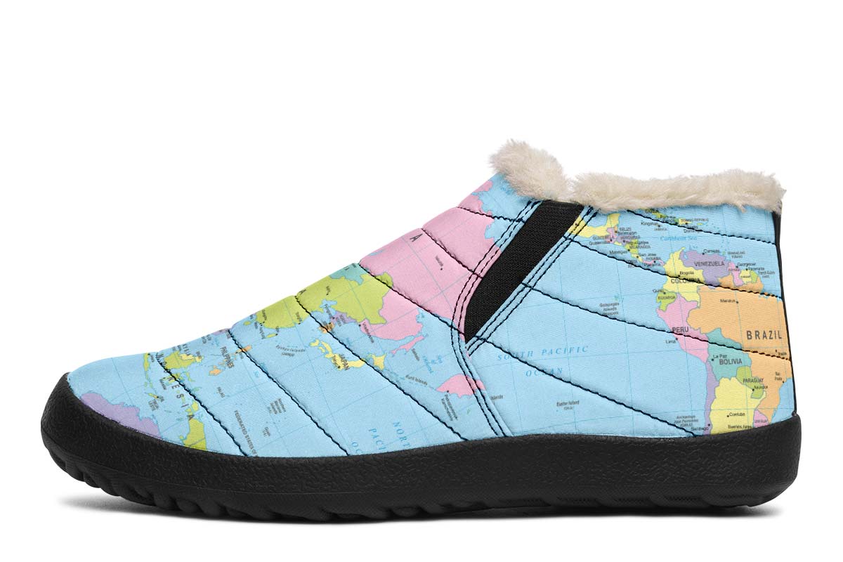 Geography Globe Winter Sneakers
