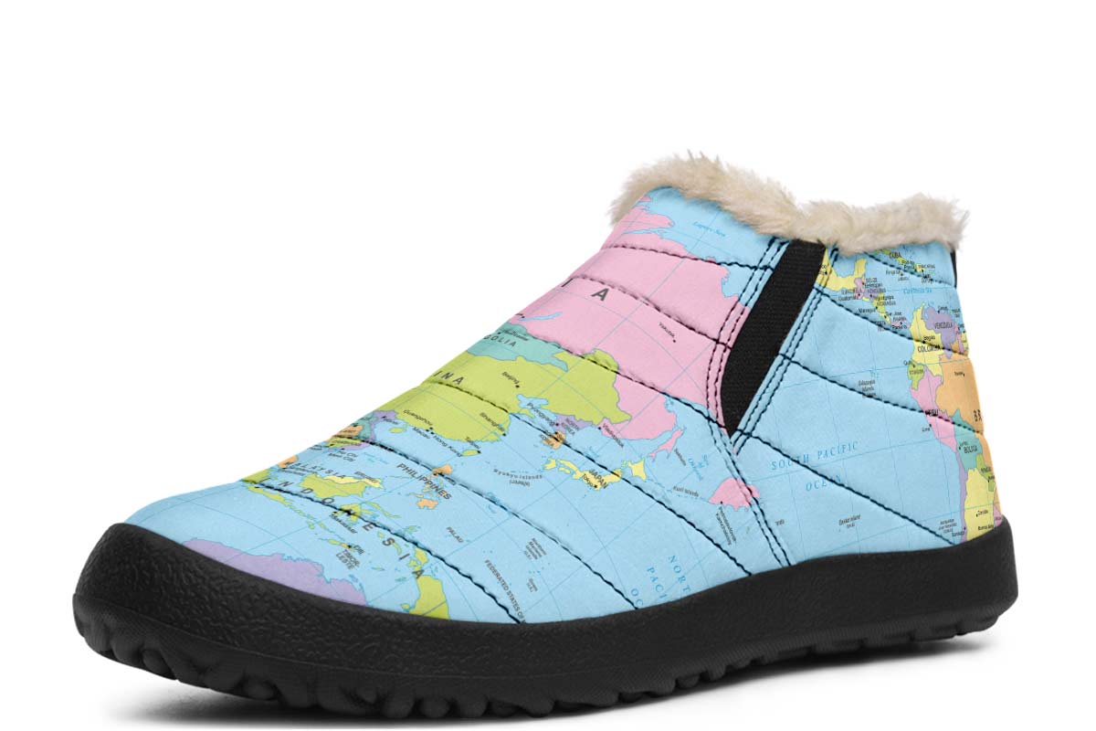 Geography Globe Winter Sneakers