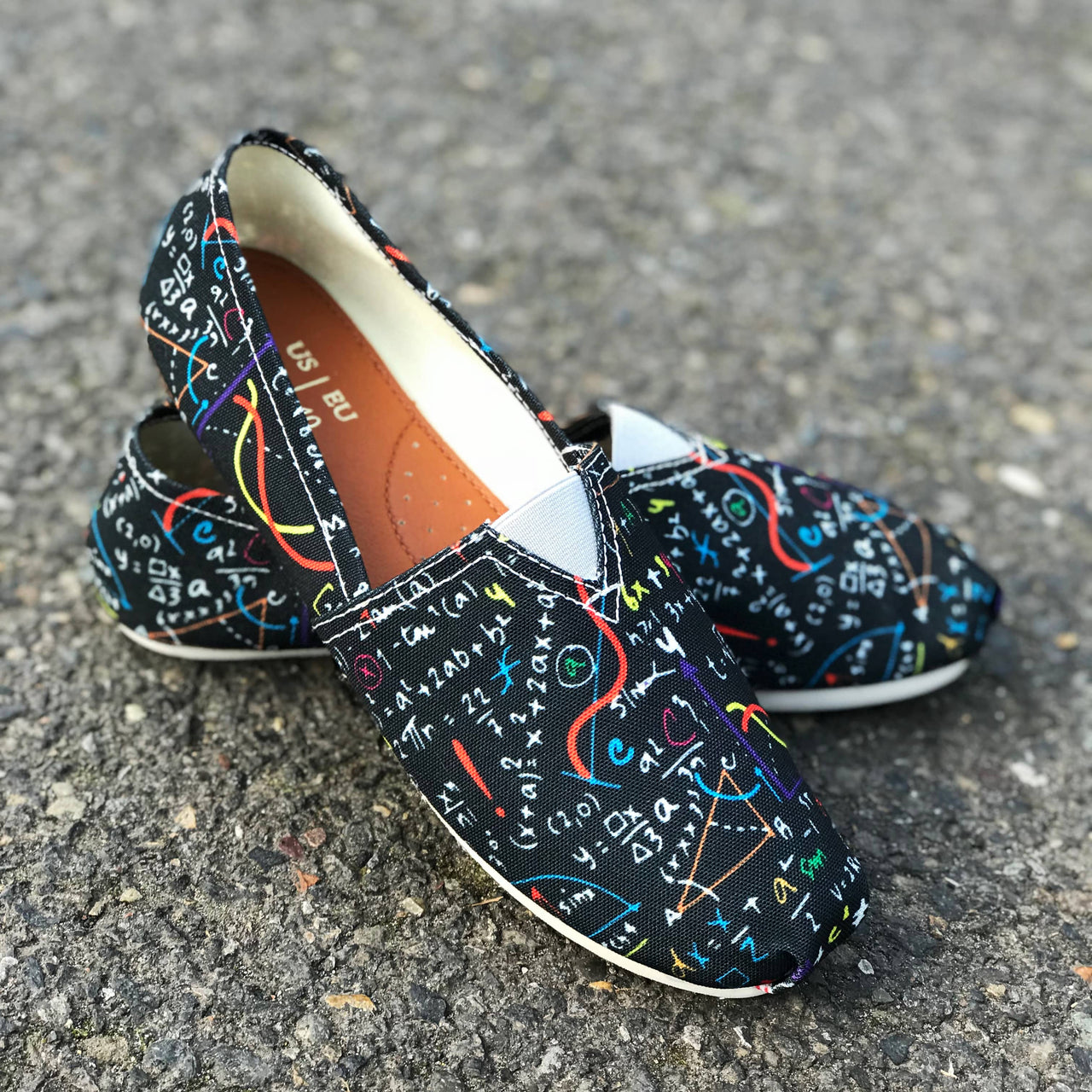 Colorful Math Formula Casual Shoes