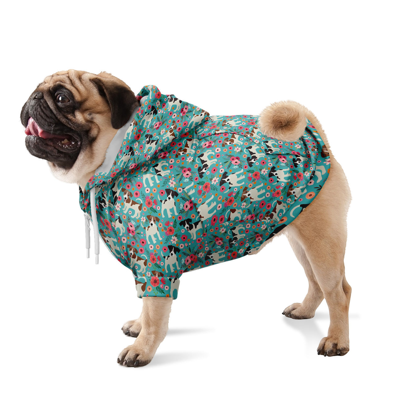 Jack Russell Flower Athletic Dog Zip Up