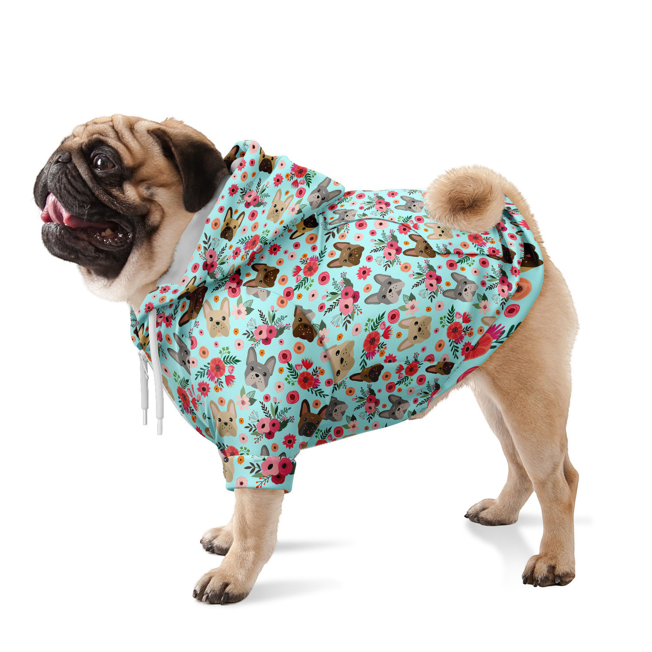 French Bulldog Flower Athletic Dog Zip Up