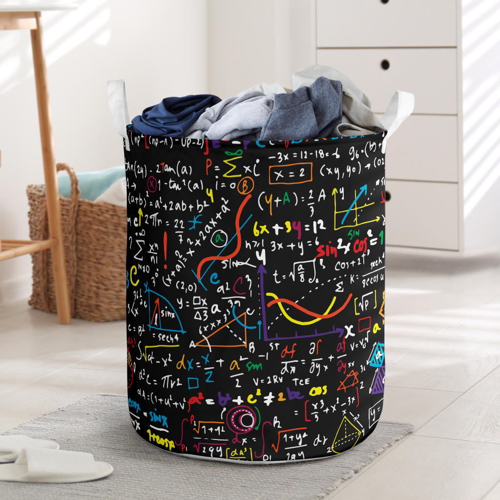 Colorful Math Laundry Basket
